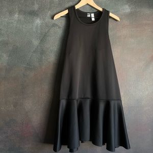 Little Black Tent Dress with high neckline and ruffles !